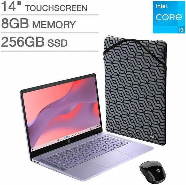 Main image of HP 14" Chromebook Laptop Bundle - Intel Core i3-N305 - (1920x1080) - Includes Sleeve & Wireless Mouse 14a-nf0035cl