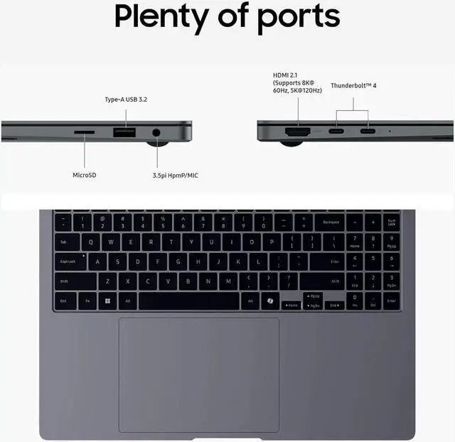 Alt view image 4 of 5 - SAMSUNG 16" Galaxy Book4 Pro Laptop PC Computer, Intel Core 7 Ultra Processor 1TB, 3K AMOLED (2880 x 1800) Touchscreen, Advanced Security, 2024 Model, NP960XGK-KG1US, Moonstone Gray