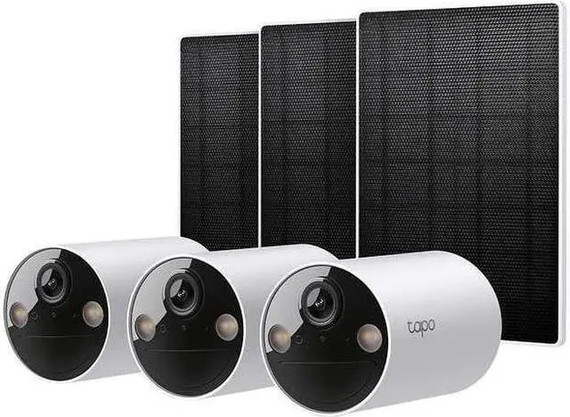 Main image of TP Link Tapo 2k Smart Wire-Free Security Camera with Solar Panel, 3-pack
