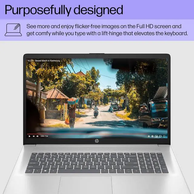 Alt view image 3 of 5 - HP 17.3 inch Laptop, FHD Display, AMD Ryzen 5 7520U, 16 GB RAM, 512 GB SSD, AMD Radeon Graphics, Windows 11 Home, 17-cp2099nr (2024)