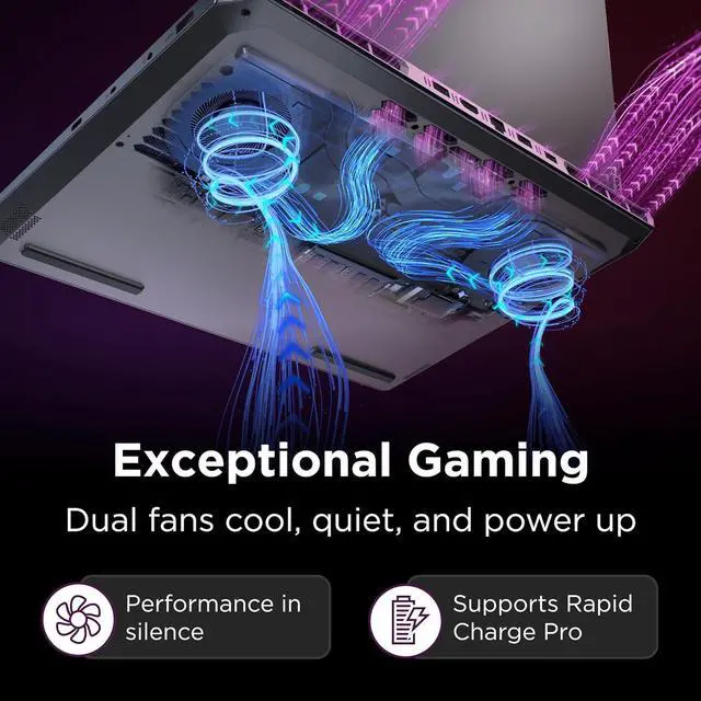 Alt view image 3 of 6 - Lenovo LOQ 15AHP9 Gaming Laptop, NVIDIA® GeForce RTX 4050 6GB GDDR6, 15.6 FHD Display, AMD Ryzen 7 8845HS, 16GB RAM, 512GB SSD, 1920x1080 px, Windows 11, Luna Grey