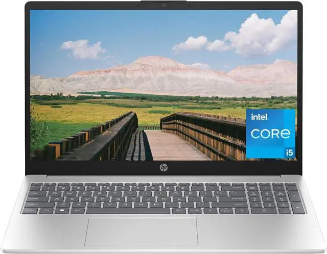 Main image of HP 15 inch Laptop, HD Display, 13th Generation Intel Core i5-1334U, 8 GB RAM, 512 GB SSD, Intel Iris Xe Graphics, Windows 11 Home, 15-fd0012nr (2024)