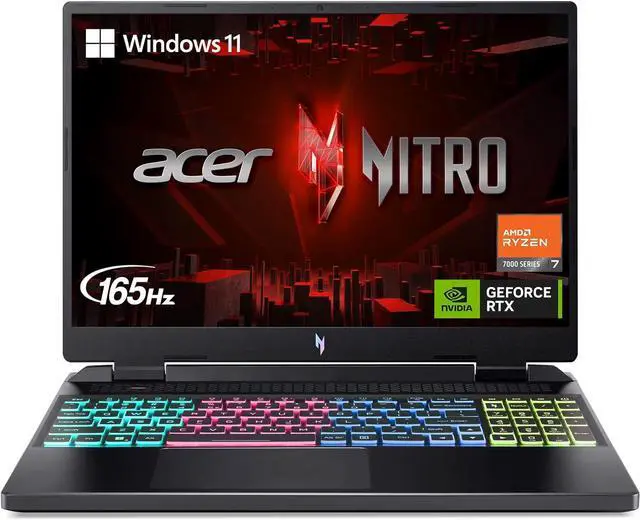 Main image of Acer Nitro 16 Gaming Laptop | AMD Ryzen 7 7840HS OctaCore CPU | NVIDIA GeForce RTX 4050 Laptop GPU | 16" WUXGA 165Hz IPS Display | 16GB DDR5 | 1TB Gen 4 SSD | WiFi 6E | RGB Backlit KB | AN16-41-R6WV