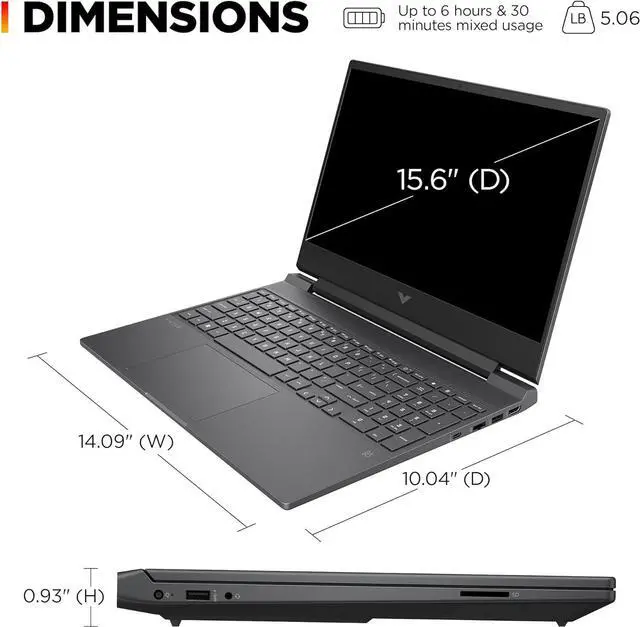 Alt view image 2 of 4 - HP Victus 15.6 inch Laptop, FHD 144Hz Display, Intel Core i5-12450H, 8 GB RAM, 512 GB SSD, NVIDIA GeForce RTX 2050 GPU (4 GB Dedicated), Windows 11 Home, 15-fa1029nr (2024)