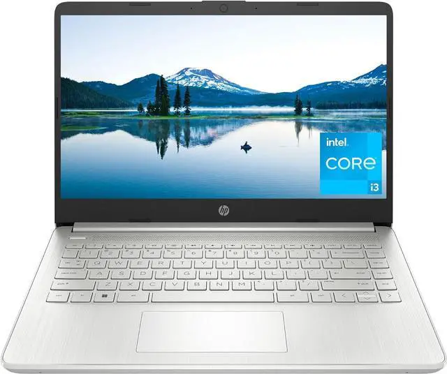 Main image of HP 14 inch Laptop, HD Display, 12th Generation Intel Core i3-1215U, 8 GB RAM, 256 GB SSD, Intel UHD Graphics, Windows 11 Home in S Mode, 14-dq5009nr (2024)