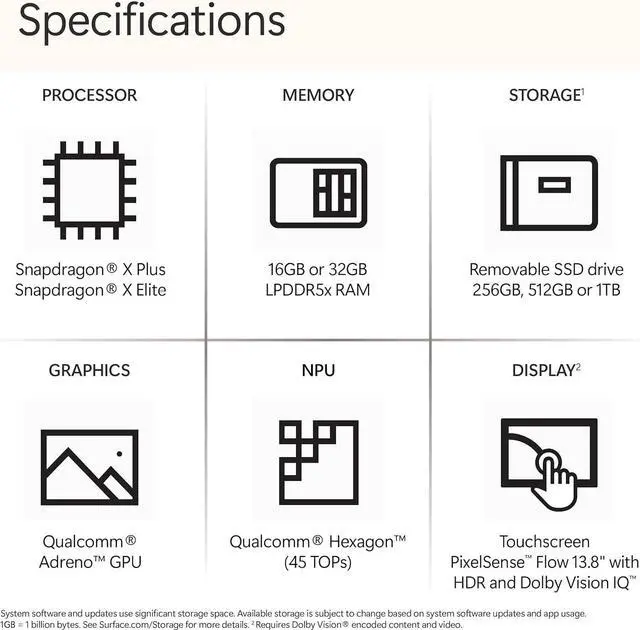 Alt view image 2 of 13 - Microsoft Surface Laptop (2024), Windows 11 Copilot+ PC, 13.8" Touchscreen Display, Snapdragon X Plus (10 core), 16GB RAM, 512GB SSD Storage, Black
