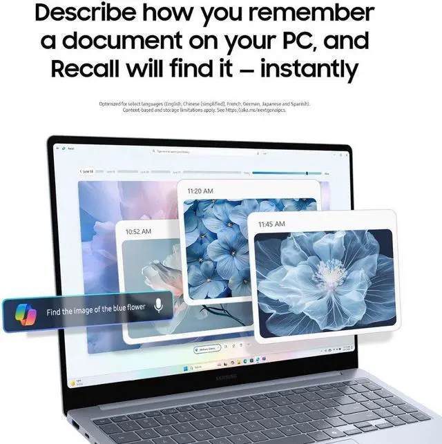 Alt view image 5 of 12 - Samsung - Galaxy Book4 Edge - Copilot+ PC - 14" AMOLED Touch-Screen Laptop - Snapdragon X Elite - 16GB Memory - 512GB Storage - Sapphire Blue