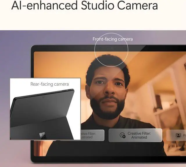 Alt view image 4 of 5 - Microsoft Surface Pro 2-in-1 Laptop/Tablet (2024), Windows 11 Copilot+ PC, 13" Touchscreen OLED Display, Snapdragon X Elite (12 Core), 16GB RAM, 256GB Storage, Black