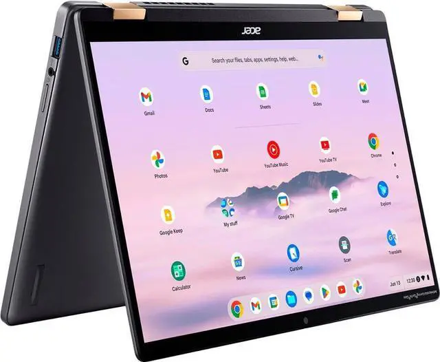 Alt view image 2 of 6 - Acer - Chromebook Plus Spin 714 Laptop with Google AI  14" WUXGA Touch - Intel Core Ultra 5 115U  8GB LPDDR5  256GB SSD - Steel Gray