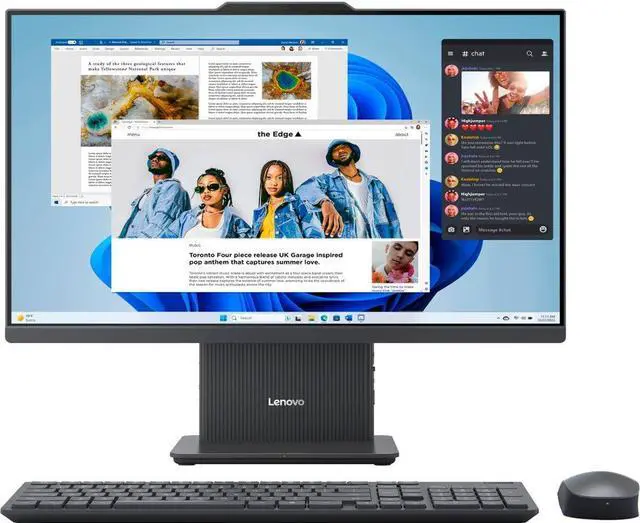 Main image of Lenovo - IdeaCentre AIO 27" FHD IPS LCD Touch-Screen All-In-One - AMD Ryzen 5 7535HS - 8GB Memory - 512GB SSD - Gray