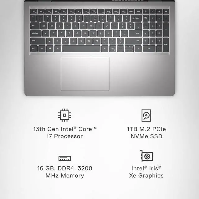Alt view image 6 of 8 - Dell Inspiron 3530 Laptop - 15.6-inch FHD (1920 x 1080) Touchscreen Display, Intel Core i7-1355U, 16GB DDR4 RAM, 1TB SSD, Intel Iris Xe Graphics, Windows 11 Home, 6-Months Migrate - Platinum Silver