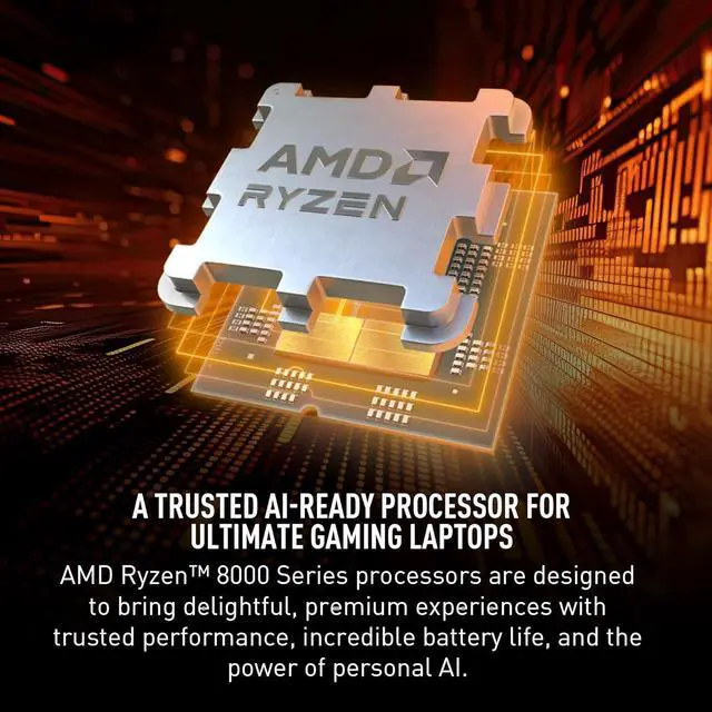 Alt view image 3 of 6 - MSI Katana A15 AI 15.6 165Hz QHD Gaming Laptop: Ryzen 9-8945HS, NVIDIA Geforce RTX 4070, 32GB DDR5, 1TB NVMe SSD, Cooler Boost 5, Win 11: Black B8VG-450US