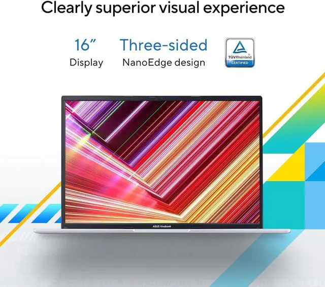 Alt view image 4 of 4 - ASUS Vivobook 16 WUXGA Laptop, Intel Core i5-1235U, Intel Iris Xe Graphics, 16GB Memory, 512GB SSD, Cool Silver, F1605ZA-AS56