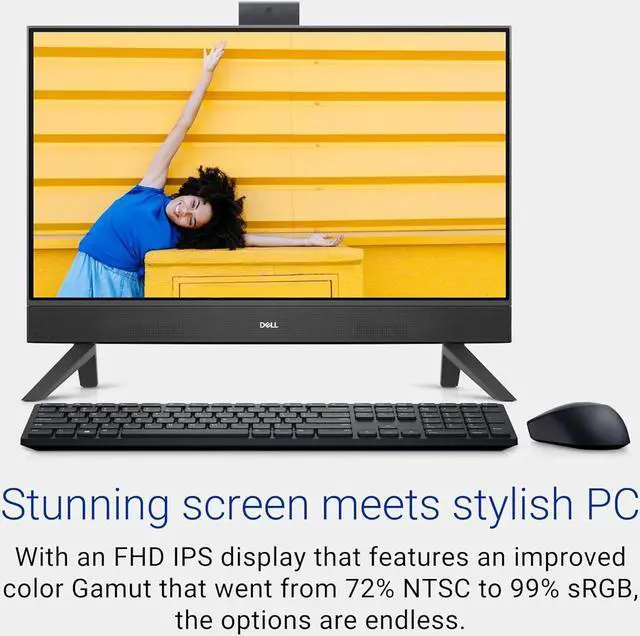 Alt view image 2 of 6 - Dell Inspiron 5415 All In One Desktop - 23.8-inch FHD (1920x1080) Touchscreen Display, AMD Ryzen 5-7530U Processor, 16GB DDR4 RAM, 1TB SSD, AMD Radeon Graphics, Windows 11 Home, Onsite Service - Black