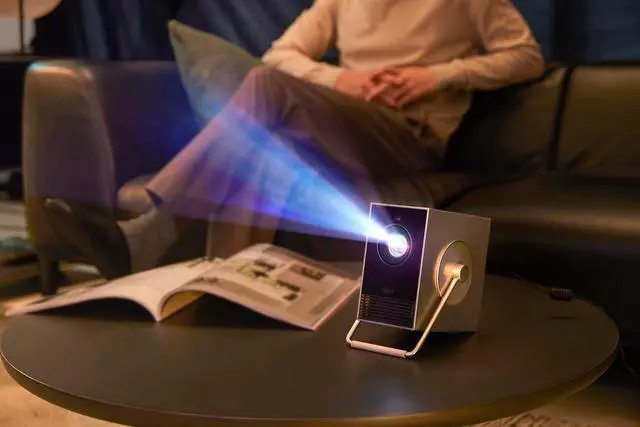 Alt view image 4 of 6 - LG CineBeam Q HU710PB 4K Smart Portable Projector with Auto Screen Adjustment, Auto Focus, RGB Laser, Up to 154% DCI-P3