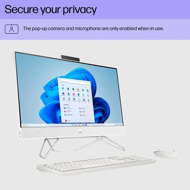Alt view image 4 of 4 - HP 23.8 inch Touch All-in-One Desktop Intel Core i3-1215U 8GB RAM 256GB SSD Starry White
