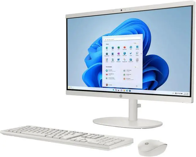 Alt view image 2 of 5 - HP 21.45 inch All-in-One Desktop Intel Processor J5040 8GB RAM 128GB SSD Cashmere White PC Computer