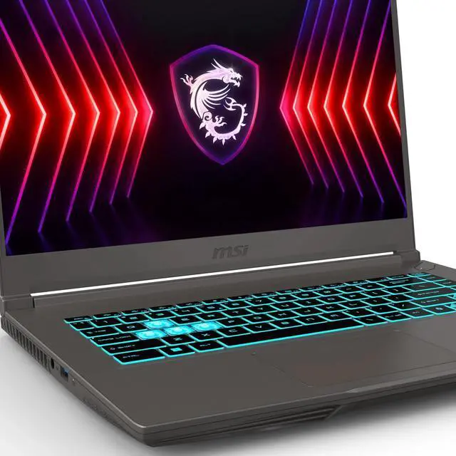 Alt view image 2 of 5 - MSI Thin 15.6" 144Hz Gaming Laptop - Intel Core i5-12450H NVIDIA GeForce RTX 3050 8GB DDR4 512GB SSD Gray