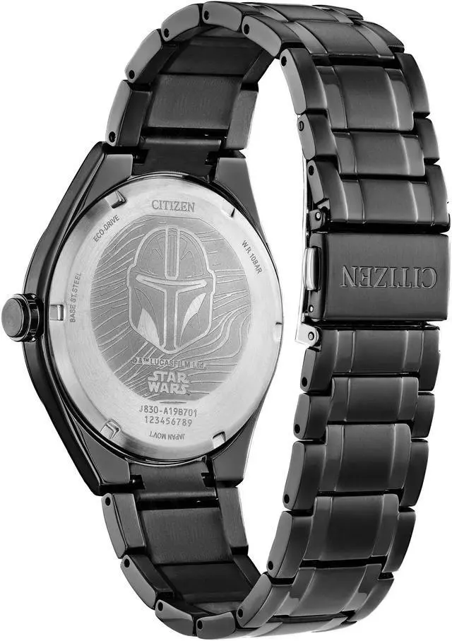 Alt view image 2 of 4 - Citizen Men's Eco-Drive Star Wars Mandalorian Black IP Stainless Steel Watch AW2045-57W