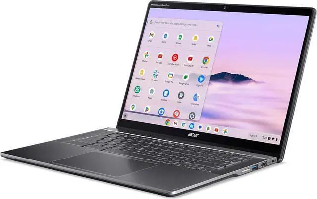 Alt view image 2 of 6 - Acer Chromebook Plus Spin 514 Laptop with Google AI  14" WUXGA 1920x1200 IPS Touch Display | Intel Core 3 processor 100U | 8GB LPDDR5X | 128GB UFS | WiFi 6E | FHD Webcam | Chrome OS | CP514-4HN-30UC