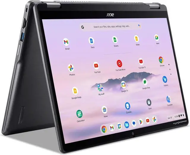 Main image of Acer Chromebook Plus Spin 514 Laptop with Google AI  14" WUXGA 1920x1200 IPS Touch Display | Intel Core 3 processor 100U | 8GB LPDDR5X | 128GB UFS | WiFi 6E | FHD Webcam | Chrome OS | CP514-4HN-30UC