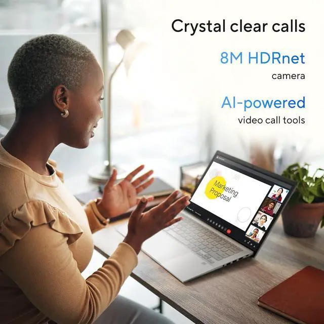 Alt view image 4 of 7 - ASUS ExpertBook CX54 Chromebook Plus Laptop with Google AI, 14" 2560x1600 Display, Intel® Core Ultra 5 Processor, 8GB RAM, 128GB SSD, ChromeOS, Fog Silver, CX5403CMA-DB588