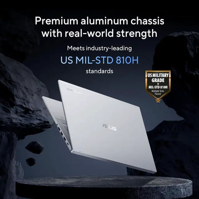 Alt view image 3 of 7 - ASUS ExpertBook CX54 Chromebook Plus Laptop with Google AI, 14" 2560x1600 Display, Intel® Core Ultra 5 Processor, 8GB RAM, 128GB SSD, ChromeOS, Fog Silver, CX5403CMA-DB588