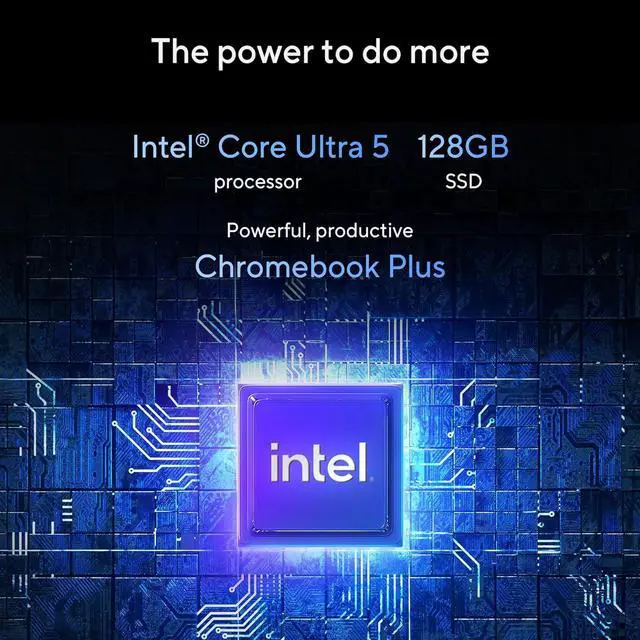 Alt view image 2 of 7 - ASUS ExpertBook CX54 Chromebook Plus Laptop with Google AI, 14" 2560x1600 Display, Intel® Core Ultra 5 Processor, 8GB RAM, 128GB SSD, ChromeOS, Fog Silver, CX5403CMA-DB588