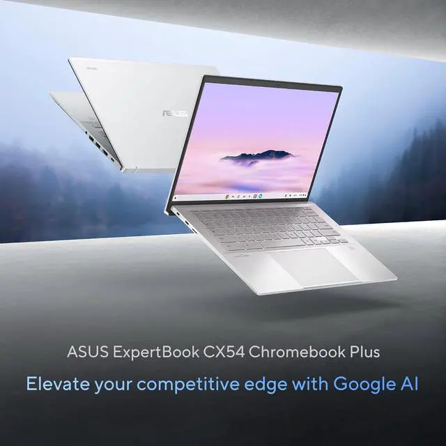 Alt view image 7 of 7 - ASUS ExpertBook CX54 Chromebook Plus Laptop with Google AI, 14" 2560x1600 Display, Intel® Core Ultra 5 Processor, 8GB RAM, 128GB SSD, ChromeOS, Fog Silver, CX5403CMA-DB588