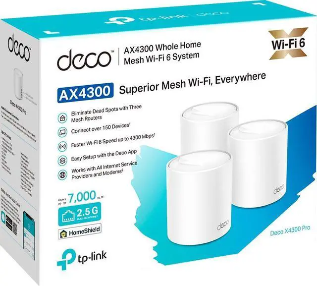 Main image of TP-Link - Deco AX4300 Pro Dual-Band Wi-Fi 6 Mesh Wi-Fi System (3-Pack) - White