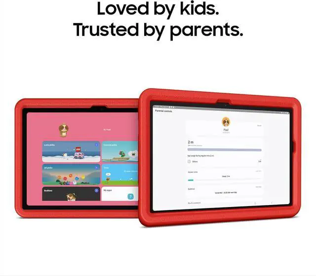 Alt view image 5 of 6 - SAMSUNG Galaxy Tab A9+ Plus Kids Edition 11 64GB WiFi 7 Android AI Tablet, Long Battery Life, Expandable Storage, Thin, Light Design, Durable Puffy Cover, US Version, 2024, Red