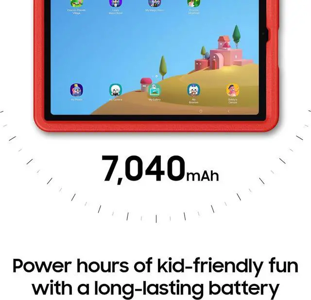 Alt view image 3 of 6 - SAMSUNG Galaxy Tab A9+ Plus Kids Edition 11 64GB WiFi 7 Android AI Tablet, Long Battery Life, Expandable Storage, Thin, Light Design, Durable Puffy Cover, US Version, 2024, Red
