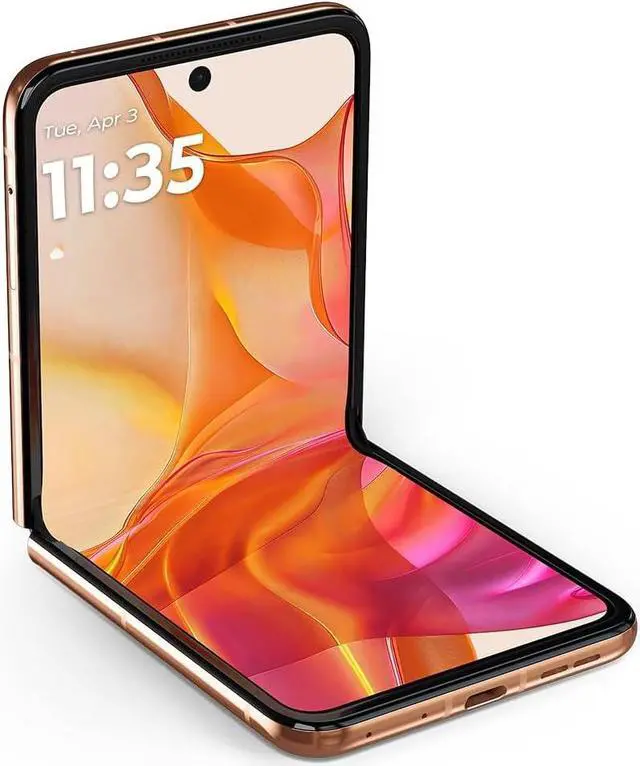 Alt view image 4 of 4 - Motorola razr+ | 2024 | Unlocked | Made for US 12/256 | 50MP Camera | Peach Fuzz Smartphone Cell Phone