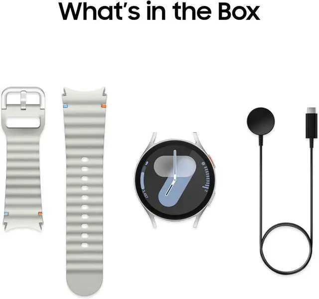 Alt view image 5 of 6 - SAMSUNG Galaxy Watch 7 Bluetooth / Wifi, 44mm, Medium / Large Sport Band, Silver | SM-L310NZSAXAA