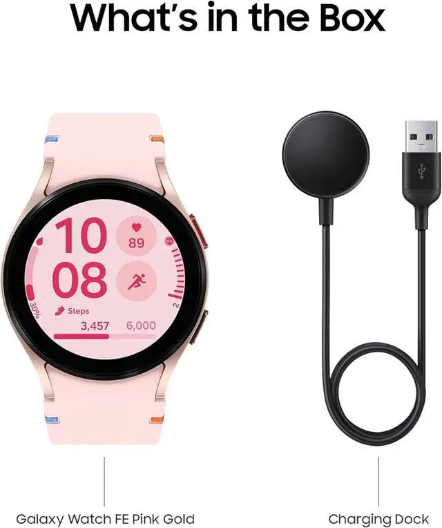 Alt view image 2 of 2 - SAMSUNG Galaxy Watch FE 40mm Bluetooth AI Smartwatch w/Fitness Tracking, BIA Sensor, Personalized HR Zones, Heart Rate Tracker, Sleep Monitor, 2024, Pink Gold