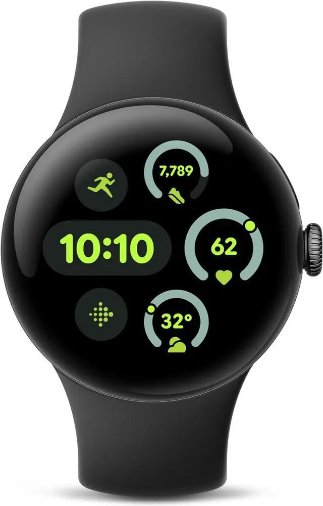 Main image of Google Pixel Watch 3 (41mm) - Android Smartwatch with Heart Rate Tracking, Advanced Running from Fitbit, Fitness Insights, 24-Hour Battery - Matte Black Aluminum Case - Obsidian Band - LTE