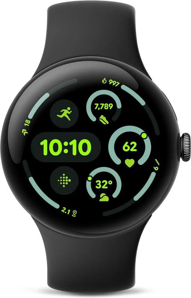 Main image of Google Pixel Watch 3 (45mm) - Android Smartwatch with Heart Rate Tracking, Advanced Running from Fitbit, Fitness Insights, 24-Hour Battery - Matte Black Aluminum Case - Obsidian Band - Wi-Fi