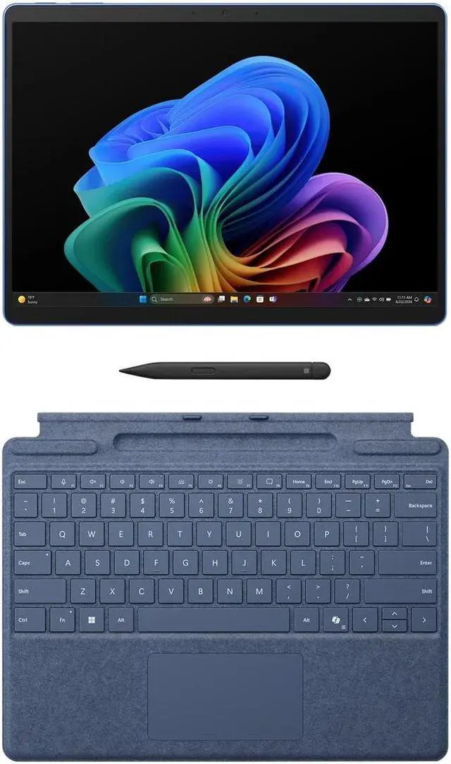 Main image of Microsoft Surface Pro Copilot+ PC Bundle - 13" PixelSense Flow 2880 x 1920 Touchscreen- Qualcomm Snapdragon X Plus (10 core) Processor - Windows 11 - Sapphire