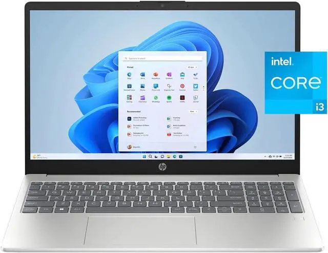 Main image of HP 15.6 inch Windows Laptop Intel Core i3-N305 8GB RAM 256GB SSD Natural Silver