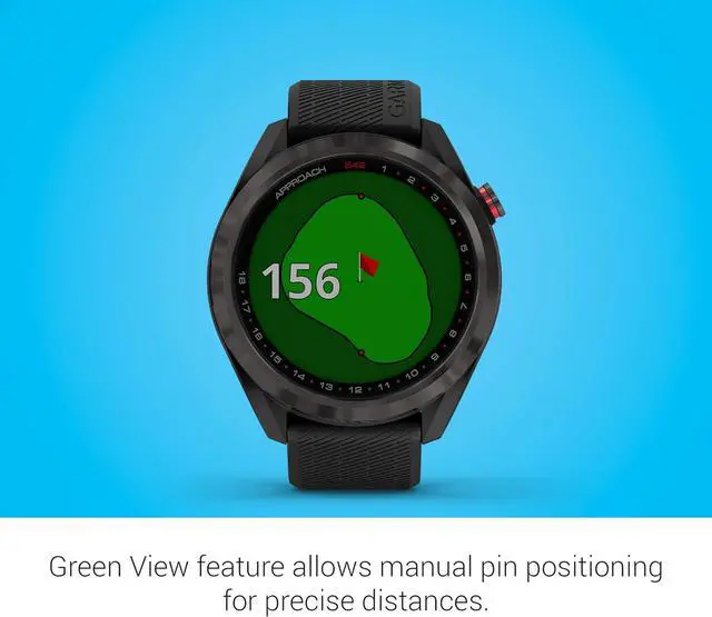 Alt view image 5 of 5 - Garmin Approach S42, GPS Golf Smartwatch, Lightweight with 1.2" Touchscreen, 42k+ Preloaded Courses, Gunmetal Ceramic Bezel and Black Silicone Band, 010-02572-10