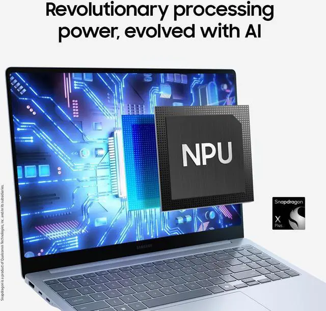 Alt view image 3 of 7 - SAMSUNG 15 Galaxy AI Book4 Edge PC Laptop Computer, Snapdragon X Plus Processor, Live Captions, FHD LED Anti-Glare Display, Long-Lasting Battery, 2024 Version, NP750XQA-KB2US