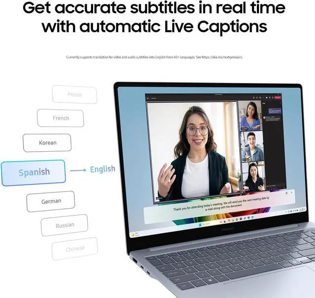 Alt view image 5 of 7 - SAMSUNG 15 Galaxy AI Book4 Edge PC Laptop Computer, Snapdragon X Plus Processor, Live Captions, FHD LED Anti-Glare Display, Long-Lasting Battery, 2024 Version, NP750XQA-KB2US