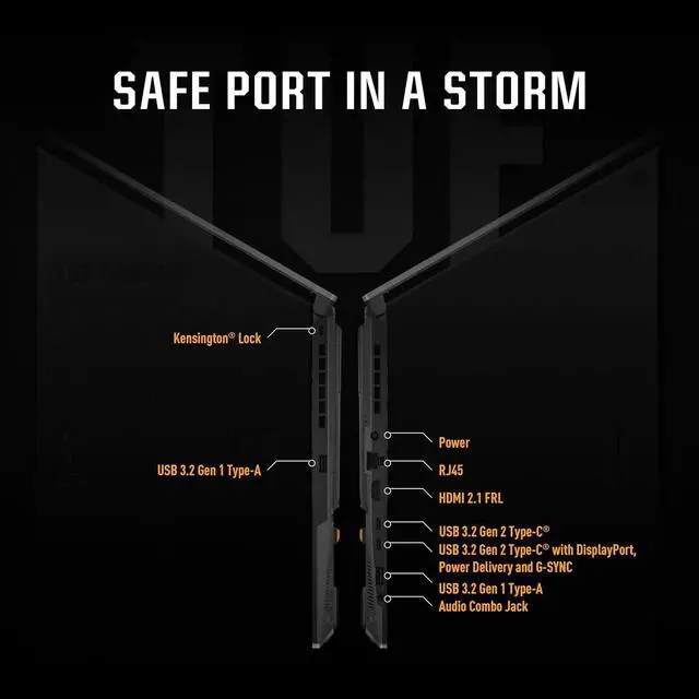 Alt view image 5 of 7 - ASUS TUF Gaming A15 Gaming Laptop, 15.6 FHD 144Hz, 100% sRGB Display, GeForce RTX 4050, AMD Ryzen 7 7435HS, 16GB DDR5, 512GB PCIe SSD, Wi-Fi 6, Windows 11, FA507NUR-AS73