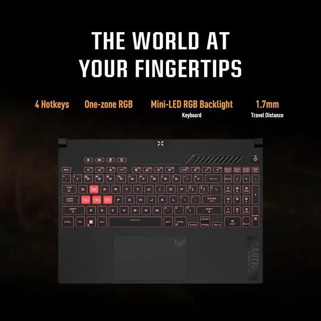 Alt view image 3 of 7 - ASUS TUF Gaming A15 Gaming Laptop, 15.6 FHD 144Hz, 100% sRGB Display, GeForce RTX 4050, AMD Ryzen 7 7435HS, 16GB DDR5, 512GB PCIe SSD, Wi-Fi 6, Windows 11, FA507NUR-AS73