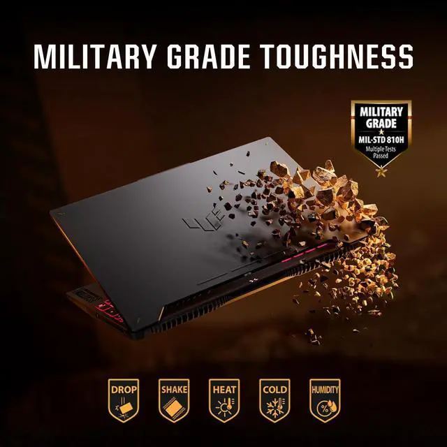 Alt view image 7 of 7 - ASUS TUF Gaming A15 Gaming Laptop, 15.6 FHD 144Hz, 100% sRGB Display, GeForce RTX 4050, AMD Ryzen 7 7435HS, 16GB DDR5, 512GB PCIe SSD, Wi-Fi 6, Windows 11, FA507NUR-AS73