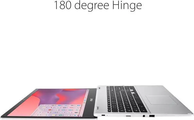 Alt view image 5 of 6 - ASUS Chromebook CX1, 15.6" FHD NanoEdge Display, Intel Celeron N4500 Processor, 64GB eMMC Storage, 8GB RAM, ChromeOS, Transparent Silver, CX1500CKA-AS84F