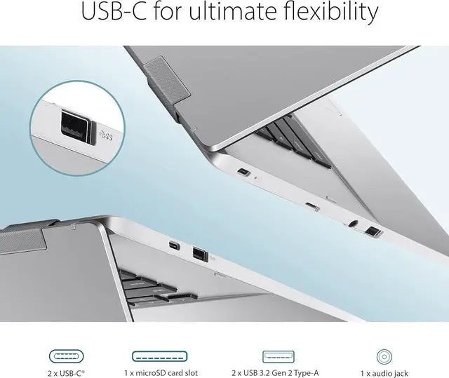 Alt view image 3 of 6 - ASUS Chromebook CX1, 15.6" FHD NanoEdge Display, Intel Celeron N4500 Processor, 64GB eMMC Storage, 8GB RAM, ChromeOS, Transparent Silver, CX1500CKA-AS84F