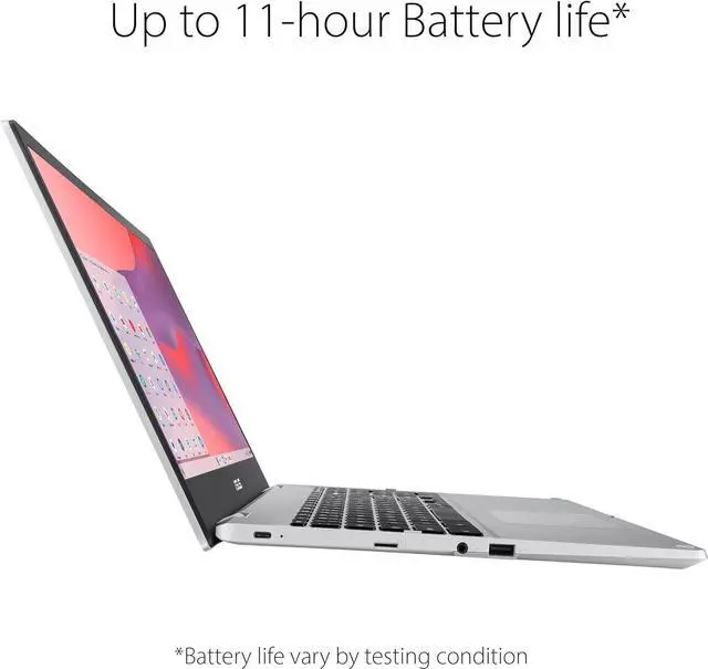 Alt view image 4 of 6 - ASUS Chromebook CX1, 15.6" FHD NanoEdge Display, Intel Celeron N4500 Processor, 64GB eMMC Storage, 8GB RAM, ChromeOS, Transparent Silver, CX1500CKA-AS84F
