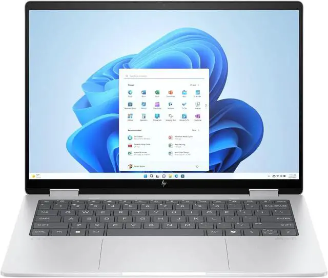 Main image of HP - Envy 2-in-1 14" 2K Touch-Screen Laptop - AMD Ryzen 5 - 16GB Memory - 512GB SSD - Glacier Silver Notebook PC