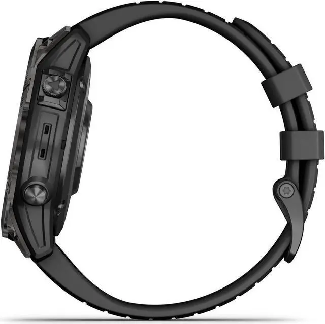 Alt view image 5 of 6 - Garmin fenix 7 Pro  Sapphire Solar Edition, Carbon Gray DLC Titanium with Black Band | Solar Charging GPS Smart Watch 010-02777-10